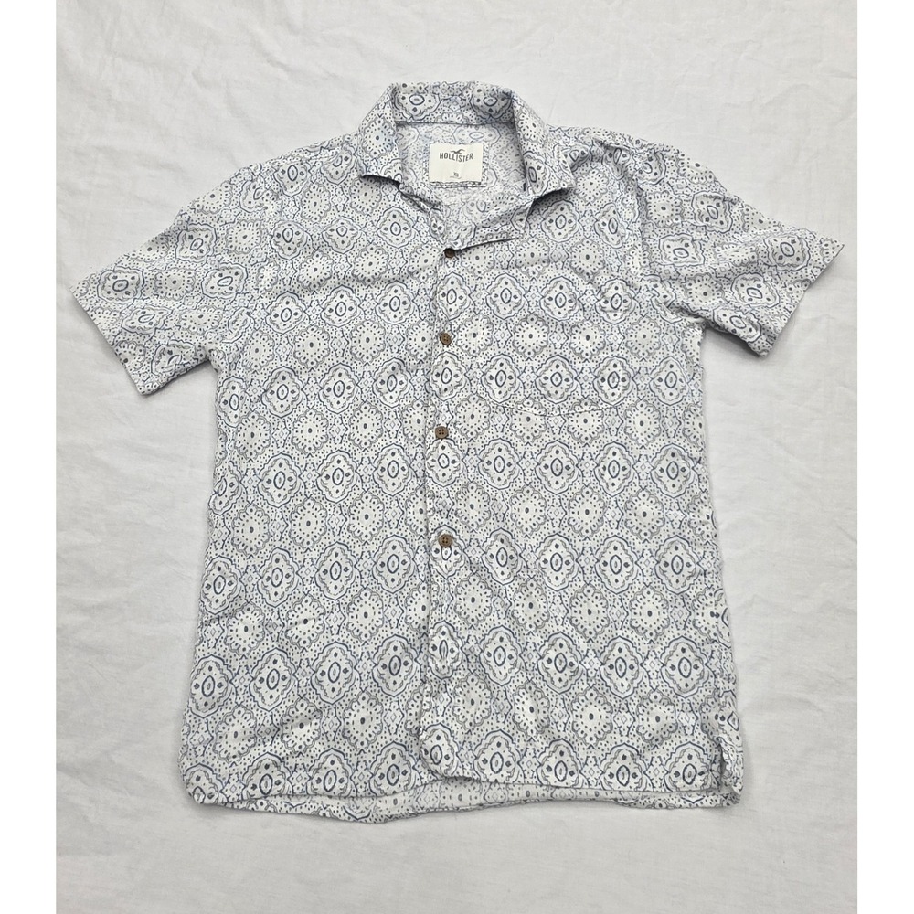 Hollister Men's‎ Geometric Print Classic Button Down Shirt Size XS